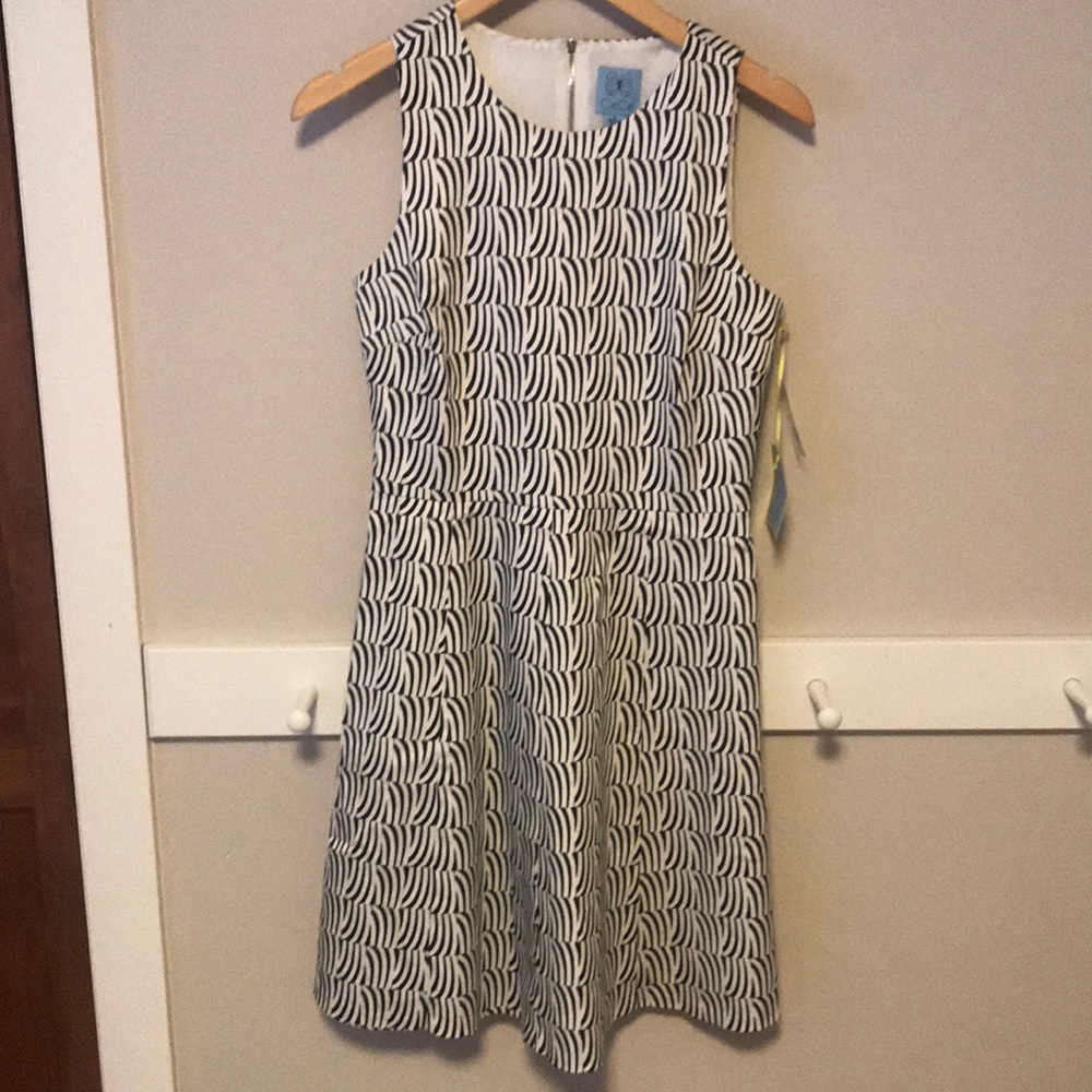 CeCe black and white sheath dress